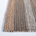 SAFAVIEH Natural Fiber Collection Accent Rug - 3' x 5', Black & Natural, Handmade Flat Weave Stripe Jute & Cotton, Ideal for High Traffic Areas in Entryway, Living Room, Bedroom (NFB652Z)