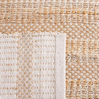 SAFAVIEH Natural Fiber Collection Area Rug - 9' x 12', Ivory & Natural, Handmade Boho Farmhouse Rustic Jute & Cotton Jute, Ideal for High Traffic Areas in Living Room, Bedroom (NFB654A)