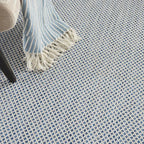 Nourison Home Courtyard Ivory Blue 5' x 7' Area Rug - Easy Clean, Non Shedding, Bed Room, Living Room, Dining Room, Kitchen (5' x 7')