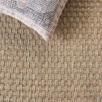 SAFAVIEH Area Rug 10' Square - Natural Fiber Collection - Large - Natural & Black, Seagrass, Basketweave Pattern with Border (NF114C)