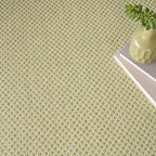 Nourison Home Courtyard Ivory Green 6' x Round Area Rug - Easy Clean, Non Shedding, Bed Room, Living Room, Dining Room, Kitchen (6' x Round)
