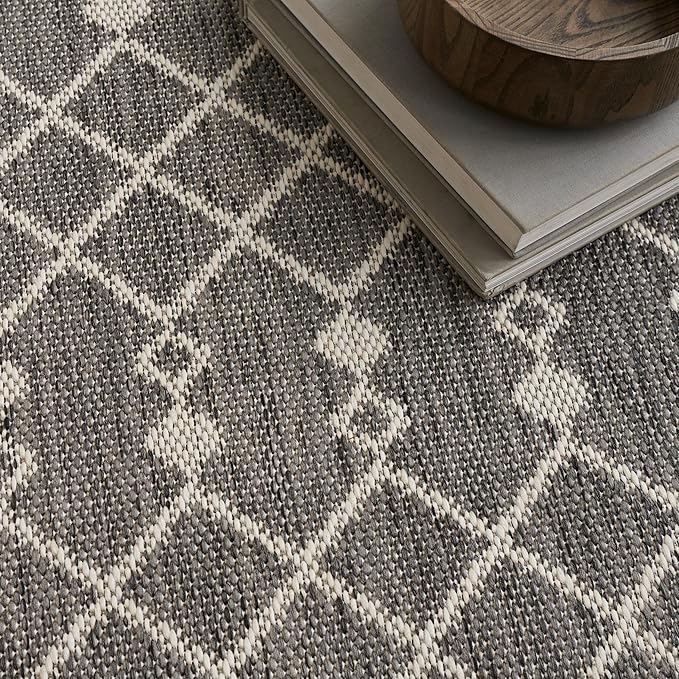 Nourison Home Positano Charcoal 7' x 10' Area Rug - Easy Clean, Non Shedding, Bed Room, Living Room, Dining Room, Kitchen (7' x 10')