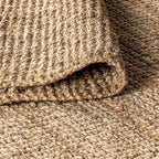 JONATHAN Y Handwoven Jute Fringe Natural 9x9 Square Indoor Area Rug, Pata, Bohemian, Rustic, Cottage, Easy-Cleaning for Living Room, Bedroom, Kitchen, Non-Shedding (NRF103A-9SQ)