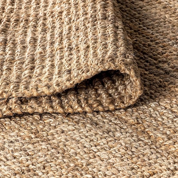 JONATHAN Y Handwoven Jute Fringe Natural 9x9 Square Indoor Area Rug, Pata, Bohemian, Rustic, Cottage, Easy-Cleaning for Living Room, Bedroom, Kitchen, Non-Shedding (NRF103A-9SQ)