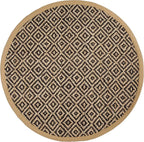 SAFAVIEH Natural Fiber Collection Area Rug - 6' Round, Brown & Natural, Handmade Boho Diamond Tassel Jute, Ideal for High Traffic Areas in Living Room, Bedroom (NF266E)