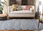 SAFAVIEH Cape Cod Collection Accent Rug - 3' x 5', Blue & Natural, Handmade Braided Jute & Cotton, Ideal for High Traffic Areas in Entryway, Living Room, Bedroom (CAP208L)