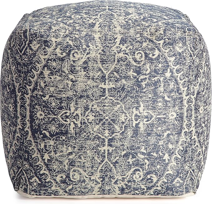 Anji Mountain Pouf Ottoman Foot Rest, Handmade Ottoman Pouf, Comfortable Foot Stool, Decorative Floor Seating for Living Room Decor, Bedroom & Home Décor Accent - Hanalei