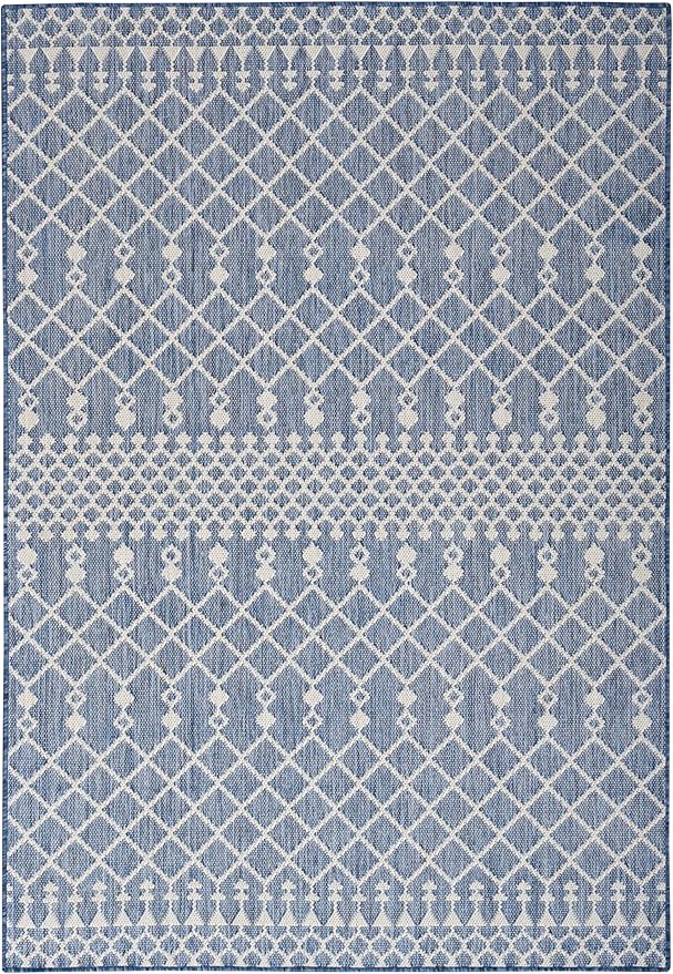 Nourison Home Positano Navy Blue 7' x 10' Area Rug - Easy Clean, Non Shedding, Bed Room, Living Room, Dining Room, Kitchen (7' x 10')