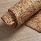 Hausattire Hand Woven Jute Braided Area Rug, 8’x10’ – Natural, Reversible Boho Rugs for Kitchen, Living Room, Bedroom I Farmhouse Decorative Floor Rug, 96x120 Inches