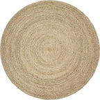 Handwoven Jute Braided Area Rug- Rustic Vintage Beige Reversible Rugs Eco Friendly Rugs for Bedroom Kitchen Living Room Farmhouse (Natural-6' Round)