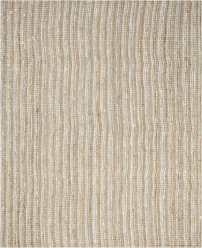 SAFAVIEH Area Rug 11x15 - Natural Fiber Collection - Large - Grey & Natural Brown, Handmade Jute, Farmhouse Style, Chunky Textured Thick Pile (NF447K)
