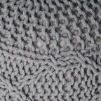Christopher Knight Home Morven Knitted Round Pouf - Cotton - Gray