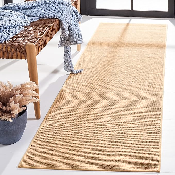 Martha Stewart x SAFAVIEH Area Rug Collection - 2'3" x 10' Runner, Natural Brown, Sisal & Jute, Farmhouse Style, Ideal for Living Room, Foyer, Bedroom, Hallway (MSR9501A)