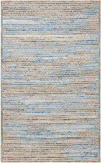 SAFAVIEH Cape Cod Collection Area Rug - 6' x 9', Natural & Blue, Handmade Flat Weave Jute, Ideal for High Traffic Areas in Living Room, Bedroom (CAP250A)