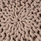 Moro Knitted Cotton 20 x 20 Round Pouf,Furniture,Primary Living Space,Bean Bag Chairs & Lazy Sofa Chair,Brown