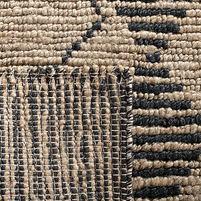 SAFAVIEH Bohemian Collection 3' x 5' Beige / Black BOH703Z Handmade Moroccan Tribal Jute Area Rug