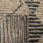 SAFAVIEH Bohemian Collection 5' x 8' Beige / Black BOH703Z Handmade Moroccan Tribal Jute Area Rug