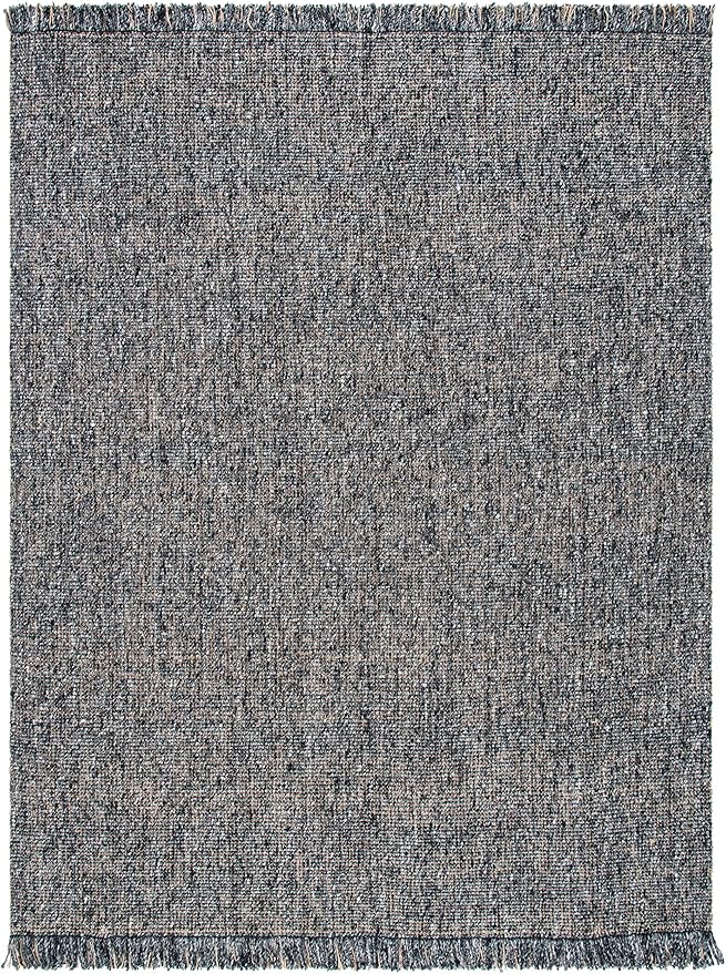 SAFAVIEH Natural Fiber Collection Area Rug - 10' x 14', Charcoal & Natural, Handmade Woven Fringe Jute, Ideal for High Traffic Areas in Living Room, Bedroom (NF826H)