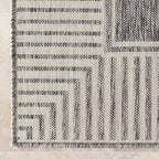 Nuloom Asha Grey/Ivory, 4' x 6', Casual, Striped Border, Soft and Cozy, High Traffic, Stain Resistant, Easy Clean, Durable Area Rug for Indoor/Outdoor Patio, Deck, Porch, Garden, Courtyard