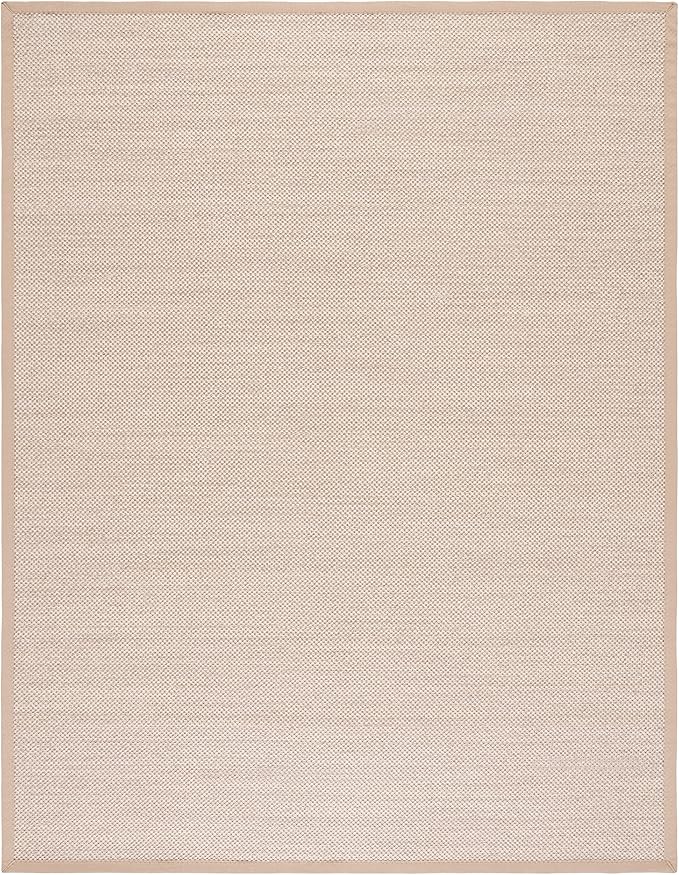 SAFAVIEH Area Rug 9x12 - Natural Fiber Collection - Large - Marble & Linen Color, Sisal, Woven Design with Border (NF143B)
