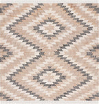 SAFAVIEH Natural Fiber Collection Area Rug - 6' Square, Natural & Black, Handmade Boho Southwestern Fringe Jute, Ideal for High Traffic Areas in Living Room, Bedroom (NFB401A)