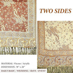 Achillea Reversible Paisley Pashmina Rave Scarf – Exotic Indian Shawls and Wraps for Evening Dresses, Festivals, All Seasons