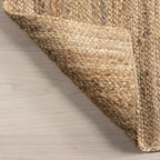 nuLOOM 8 Round Rigo Jute Hand Woven Area Rug, Natural, Solid Farmhouse Design, Natural Fiber, For Bedroom, Living Room, Dining Room, Hallway, Office, Kitchen, Entryway