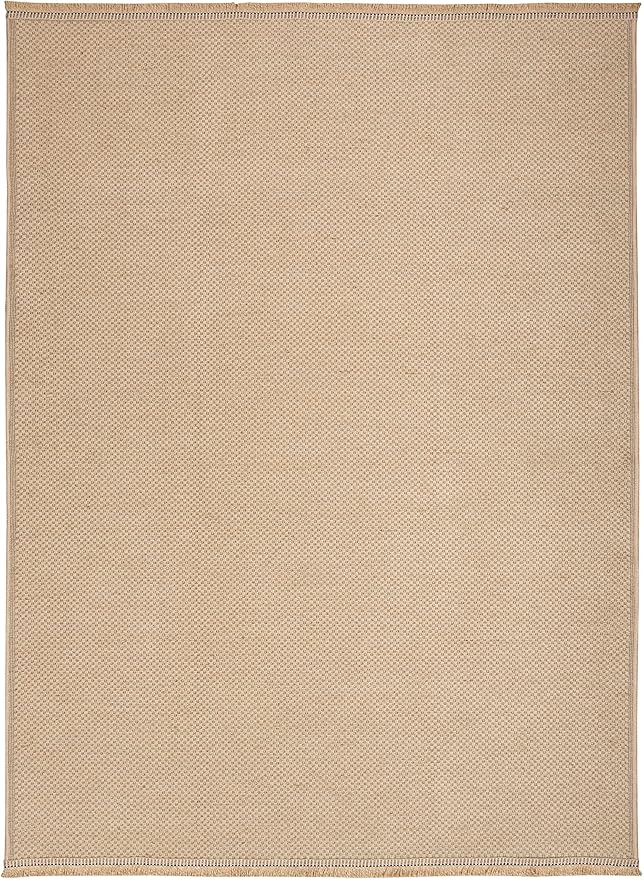 Nourison Home Washable Jute Natural 3'11" x 5'11" Area Rug - Easy Clean, Non Shedding, Bed Room, Living Room, Dining Room, Kitchen (4' x 6')