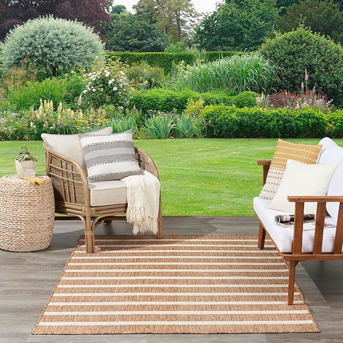 Nourison Home Positano Jute Ivory 6' x 9' Area Rug - Easy Clean, Non Shedding, Bed Room, Living Room, Dining Room, Kitchen (6' x 9')