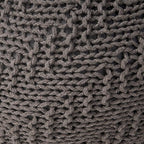 Hand-Knitted Pouf Ottoman: 20" Round Footrest & Seat - Handmade with Recycled PET Yarn for Small Living Rooms & Apartments - Cozy Accent for Modern Home Office & Bedroom Decor