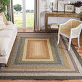 SAFAVIEH Washable Rug Outdoor Braided Collection - 8' Square, Multi, Handmade & Reversible, Non-Shedding & Easy to Clean, Ideal for Patio, Backyard, Mudroom (BRD308A)