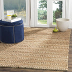 SAFAVIEH Area Rug 4x6 - Natural Fiber Collection - Natural, Handmade Jute, Braided Woven Design, Ideal for Entryway, Living Room, Bedroom (NF212A)