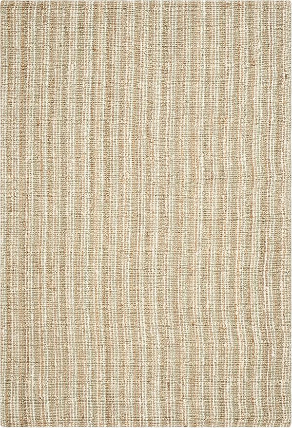 SAFAVIEH Area Rug 8x10 - Natural Fiber Collection - Large - Sage & Natural Brown, Handmade Jute, Farmhouse Style, Chunky Textured Thick Pile (NF447S)