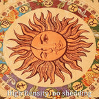 Ultra Thin Washable Mystical Rugs Stain Resistant, Sun and Moon 5x7 Area Rugs Non Slip - Retro Yellow Hippie Floral Throw Rugs for Living Room Bedroom Entryway, Trendy Indie Dorm Tapestry Rug