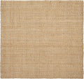 SAFAVIEH Area Rug 7' Square - Natural Fiber Collection - Natural Brown, Handmade Jute, Basketweave Design (NF401A)