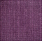 SAFAVIEH Area Rug 8' Square - Natural Fiber Collection - Purple, Handmade Jute, Farmhouse Style, Chunky Textured Thick Pile (NF447B)