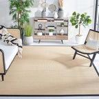 SAFAVIEH Area Rug 8x10 - Natural Fiber Collection - Large - Maize & Black, Sisal, Woven Design with Border (NF141A)