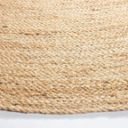 SAFAVIEH Natural Fiber Collection Area Rug - 3' Round, Natural, Handmade Boho Braided Jute, Ideal for High Traffic Areas in Living Room, Bedroom (NFB310A)