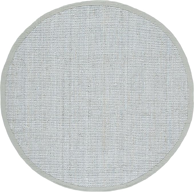 SAFAVIEH Natural Fiber Collection 5' Round Grey NF730F Handmade Farmhouse Premium Jute Area Rug