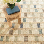 Dash and Albert Mosaic Blue Handwoven Jute Rug, 2 X 3 Feet, Blue/Ivory Geometric Pattern - Premium Luxury Hotel Quality Soft Breathable Hypoallergenic Machine Washable Easy Care All Season