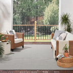 Nourison Home Courtyard Black White 9' x 12' Area Rug - Easy Clean, Non Shedding, Bed Room, Living Room, Dining Room, Kitchen (9' x 12')