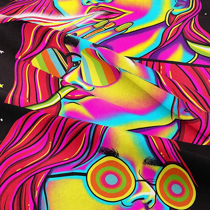 Trippy Tapestry Blacklight Tapestry for Bedroom Weed Decor Marijuana Cannabis Poster Smoking Tapestries Hippie Hippy Wall Tapestries Cool Asf Trippy Room Decor Weed Accessories Gifts 59"x 51"