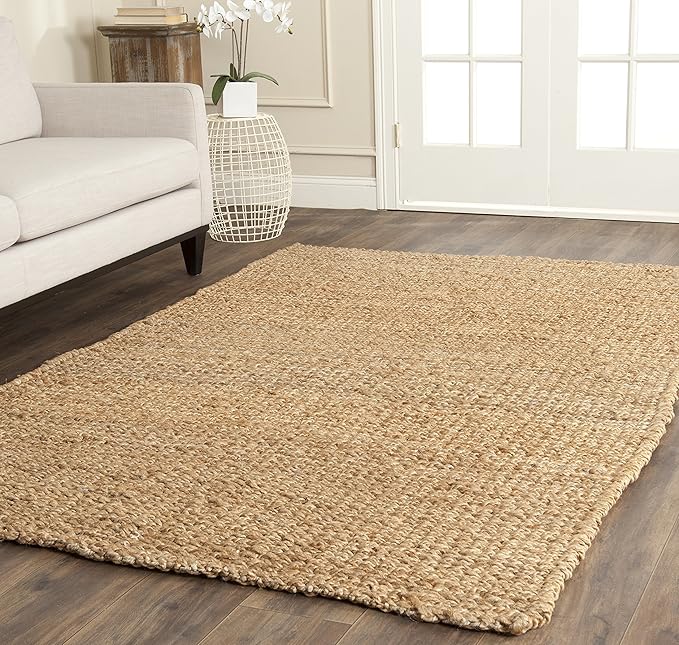 SAFAVIEH Natural Fiber Collection Area Rug - 5' x 8', Natural, Handmade Farmhouse Jute, Ideal for High Traffic Areas in Living Room, Bedroom (NF732A)