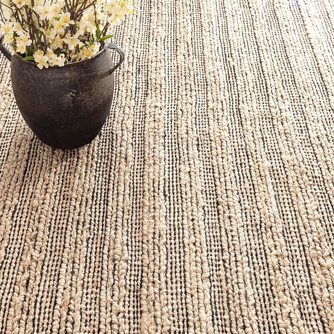 Dash and Albert Simba Black Handwoven Jute Rug, Runner-2.5 X 8 Feet, Black Solid Pattern - Premium Luxury Hotel Quality Soft Breathable Hypoallergenic Machine Washable Easy Care All Season
