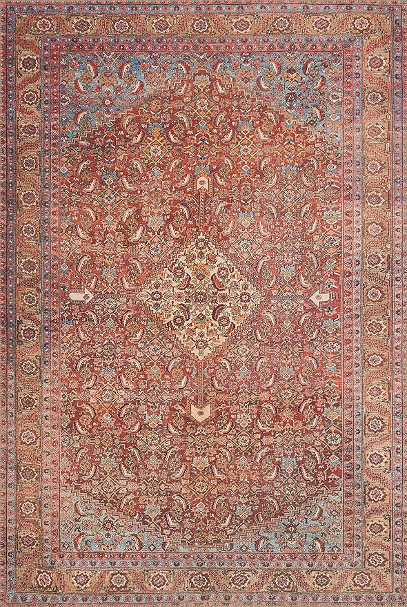 Loloi Loren Collection LQ-06 Red/Multi 2'-3" x 3'-9" Accent Rug