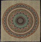 Popular Handicrafts Wall Hanging Tapestry For Bedroom Hippie Mandala Bohemian Psychedelic Intricate Floral Design Indian Bedspread Magical Thinking Tapestry 84x54 Inches,(215x140cms) Green Orange