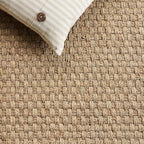 SAFAVIEH Natural Fiber Collection Runner Rug - 2'6" x 18', Natural & Blue, Seagrass, Basketweave Pattern with Border (NF114E)