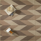 2.6x8 Easy Jute Runner Rug Washable Brown Checkered Hallway Outdoor Rug for Patio Lightweight Non Slip No Sheding Carpet Entryway Bathroom Backyard Porch Kitchen