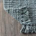 JONATHAN Y Handwoven Jute Fringe Light Blue/Gray Indoor Area Rug, 12x15, Pata, Bohemian, Rustic, Cottage, Easy-Cleaning for Living Room, Bedroom, Kitchen, Non-Shedding (NRF103B-15)