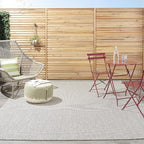 Nourison Home Courtyard Ivory Charcoal 10' x 14' Area Rug - Easy Clean, Non Shedding, Bed Room, Living Room, Dining Room, Kitchen (10' x 14')
